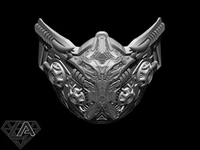 sci fi guerreiro personalizadas mascarar 3d impressão modelo in jogos acessórios 3dexport airsoft cosplay capacete armaduras brinquedo samurai invasor scifi 3d print model - Mito3D