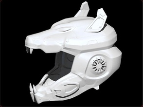 sci loup casque 3d impression modèle in jeu accessoires 3dexport concept guerrier cyber cosplay airsoft chevalier armure jouet 3d print model - Mito3D
