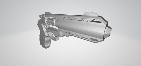 sci fi revolver 3d stampa modello in 3dexport scifi pistola armi 3d print model - Mito3D