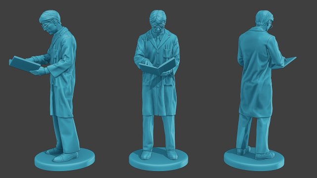Wissenschaftler männlich sm1 004 Figuren Skulptur Militär data driven Besondere Zielsetzung ausdauernd Haar Projekt logisch beiläufig Alliierte Forscher Erneuerer Analytiker Denker Erfinder action figure 3D print model - Mito3D
