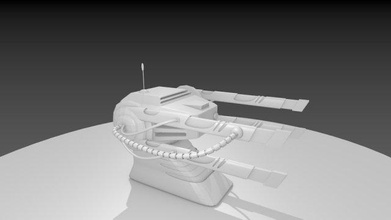 bilimkurgu top Küçük kule topçu silah 3d print model - Mito3D
