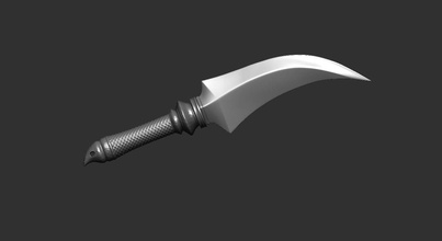 scimitar knife 3d print model in game accessories 3dexport sword toys axe godofwar 3d print model - Mito3D