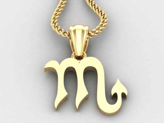 scorpion lumière or pendentif version 5 3d impression modèle in pendentifs 3dexport bijoux bague diamant bijou gemme goujat 3dm obj stl zodiaque astrologie signes horoscope vierge mèmes leo balance bélier cancer 3d print model - Mito3D