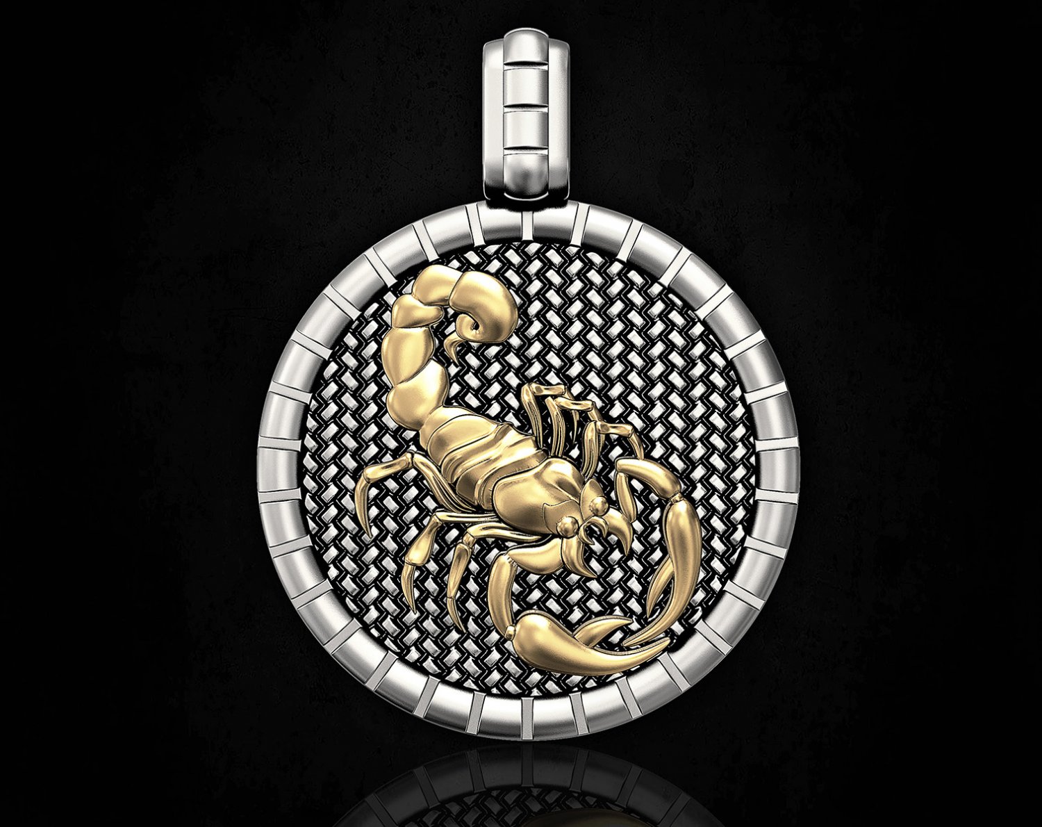 scorpion-horoscopes pendant 3d print model in pendants 3dexport printable gold silver platinum sterling women men relief scorpion horoscopes zodiac jewellry 3D print model - Mito3D