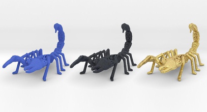 scorpion predator venom 3d geometrische Modelle drucken gedruckt geometrie designtech Architekten mamunur rashid parametric design einzigartig xeebone 3d print model - Mito3D