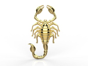 escorpión de la joyería colgante animal el uniq diseño mujer estilo oro plata hombre moda 3d print model - Mito3D