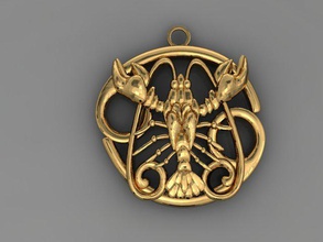 scorpion zodiac pendant gem horoscope invertebrate jewel jewellery jewelry pendants printable silver sterling 3d print model - Mito3D