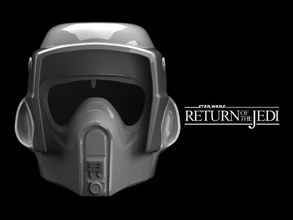 batedor soldado capacete retorna of jedi 3d impressão modelo in brinquedos 3dexport estrela guerras 3d print model - Mito3D