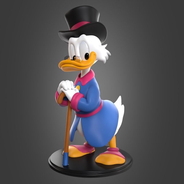 pão duro mc Pato monstros criaturas 3d impressão escultura modelo arte Admirador Disney scrooge mcduck animal personagem desenho animado imprimível 3D print model - Mito3D