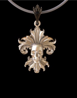 scull pendant 3d print model in pendants 3dexport skeleton jewelry gold lily skull 3d print model - Mito3D