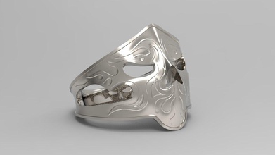 TOTENKOPF ring scull Juwel Schmuck mistical gothic Flamme 3d print model - Mito3D