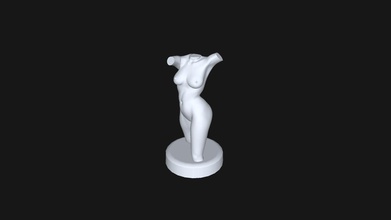 sculptural torso 3d print model in sculpture 3dexport sexi mujer cuerpo escultura desnudo busto trofeo scan escala woman body naked bust trophy scale 3d print model - Mito3D