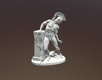 sculpture Achille blessés talon statue 3dprint classique déco 3d print model - Mito3D