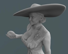 heykel Hanım Dimitrescu 3d baskı vampir Resident Evil figürinler köy yerleşik kötü karakter korku uzun bayan 3dprint Kadın yaratık minyatürler 3d print model - Mito3D