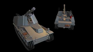 sdkfz 124 wespe panzer 3d drucken modell fahrzeug 3dexport krieg donner beeindruckend wows modelle modellieren spielzeug panzerkampfwagen 3d print model - Mito3D