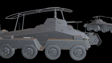 sdkfz 232 serbatoi guerra tuono wow entusiasma 3d modelli modellazione la stampa di giocattolo panzer panzerkampfwagen 3d print model - Mito3D