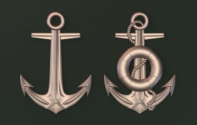 sea anchor 3d print model in signs logos 3dexport ocean symbol ship 3D print model - Mito3D