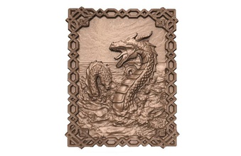 sea dragon cnc art relief fantasy dino creature monster 3d print model - Mito3D