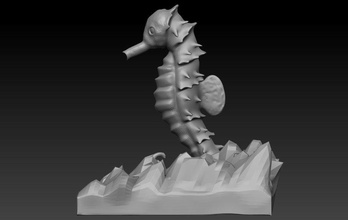 sea horse seahorse animal sealife zoo zeezoo 3dprinter 3dprinted 3dprinting 3dprint 3d print model - Mito3D