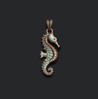 hippocampe pendentif pendentifs bijoux imprimable animal Collier argent mer cheval bijou Valentin soleil l'eau océan poisson aquarium vie marine plongée aqua 3d print model - Mito3D