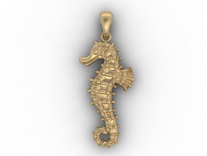 seahorse pendant fish guttulatus hippocampus horse jewel jewellery jewelry life nature necklace pendants printable render rhino sea snout stone zbrush 3d print model - Mito3D