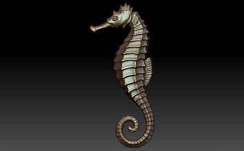 hippocampe 3d impression modèle in 3dexport cnc pendentif bijoux sculpture bois 3d print model - Mito3D