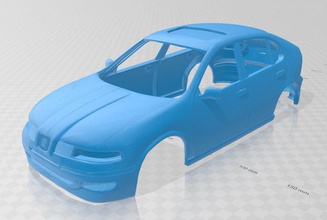 seat leon 1999 printable body car 3d print model in automotive 3dexport slot scalextric tamiya rc miniz 1-10 1-24 1-32 3d print model - Mito3D