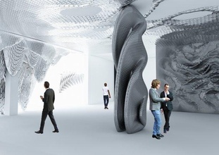 segredo espaço interior sci fi exibição Projeto futurista galeria luxo metal scifi moderno contemporâneo design interiores arquitetura mobília rede decoração painel parede escultura 3d print model - Mito3D
