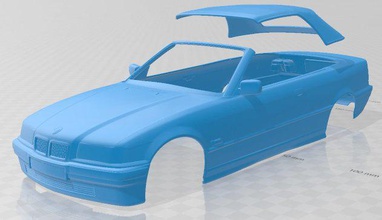 series 3 e36 cabrio 1994 printable body car 3d print model in automotive 3dexport slot scalextric tamiya rc miniz hobby micro 3d print model - Mito3D
