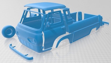 e series econoline pickup 1963 printable truck 3d print model in automotive 3dexport slot scalextric tamiya rc miniz hobby micro crawler 3d print model - Mito3D