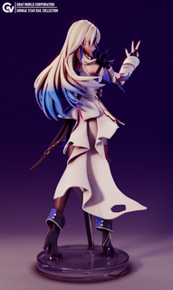 serval honkai Estrela trilho mulher figura estrelado 3dprint personagem fêmea jogos 3d print model - Mito3D