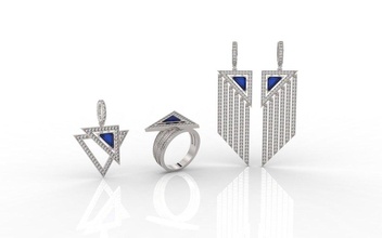 Ayarlamak 05 takı mücevher yüzükler yüzük kolye küpe Pigente küpeler anel moda tasarım jewelry3d Joya mücevherler 3ddesign elmas gümüş angagem 3d print model - Mito3D