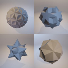 üç fraktal boyutlu, tek renkli sembolik nesneler kümesi küre kapsam alanı bölge etki aralığı geometri 3d print model - Mito3D