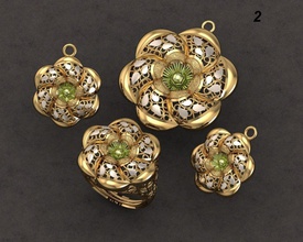 conjunto de joyas oro la moda anillo fusión joyería filigrana 3d print model - Mito3D