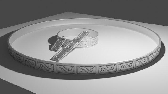 conjunto joalheria princesa anel pulseira pingente prata Kyiv floral volutas 3d print model - Mito3D