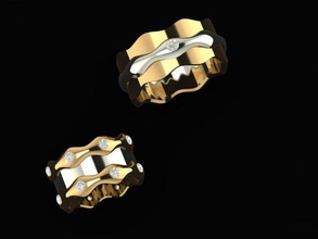 set ring11 3d print model in rings 3dexport gold gem gemstone pendant ring earring neclace medal silver 3d print model - Mito3D