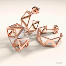 impostato squillare orecchini 3d stampa modello in 3dexport gioielleria oro argento gioielliere cnc stampa merci stile triangolo 3d print model - Mito3D