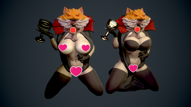 seksi vampir kedi kız 3d yazdır model in canavarlar yaratıklar 3dexport erotik kadın iç çamaşırı kürklü cadılar bayramı güzel iyi 3d print model - Mito3D