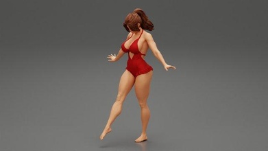 sexy woman standing leg dress girl pose body character human female anatomy statue sculpture morph adult erotic figure fashion dance balley 3d print model - Mito3D