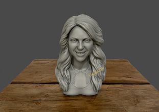shakira 3d bust print model in sculpture 3dexport art body face human people sculptures singer statue 3d print model - Mito3D