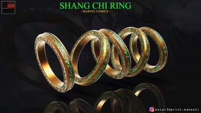 shang chi anel pulseira maravilha histórias quadrinhos 3d impressão modelo joalheria luxo ouro argolas cosplay traje brinquedos 3d print model - Mito3D