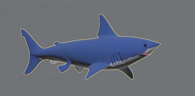 köpekbalığı 3d model in suda yaşayan 3dexport modeli animasyon doku hileli uv 3D print model - Mito3D