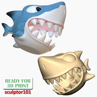Köpekbalığı gadget Kutu 3d heykel yazdırılabilir model Bedava hayvanlar yaratık hayvan okyanus balık çene doğa su vahşi heykeller harika beyaz 3d print model - Mito3D