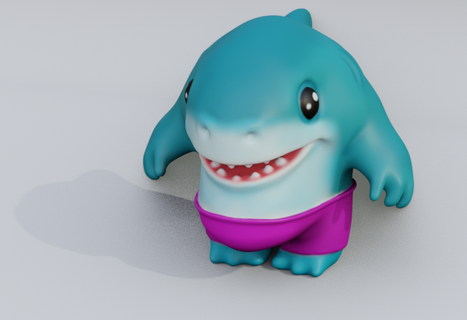 shark print stl obj fbx blend animals 3d- fish cute collectibles gift blender chitubox 3d print model - Mito3D