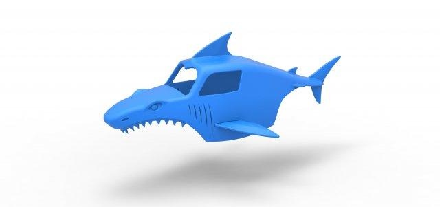 requin coquille monstre camion échelle 1 25 véhicule mégalodon monstres mégatruck escaladé jouet impression imprimable 3d print model - Mito3D