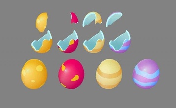 shatterable egg - broken eggs coloredeggs luckydraw lucky gambling luck throwingeggs brokeneggs lowpolymodel hand painted lottery luckydog models 3d print model - Mito3D