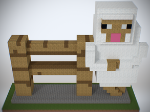 pecore in un recinto minecraft blender-file 3d print model - Mito3D