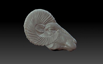 oveja cabeza alivio bas relief animales pedante joyería joya cnc 3d print model - Mito3D