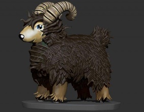 sheep zbrush sculpt polypaint wool animal cute adorable brown farm farmer farming 3d print model - Mito3D