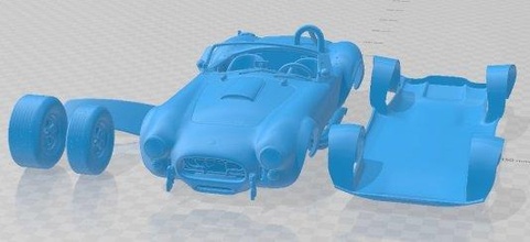 shelby cobra 427 imprimable voiture 3d impression modèle in automobile 3dexport fente scalextric tamiya rc miniz loisir micro 3d print model - Mito3D